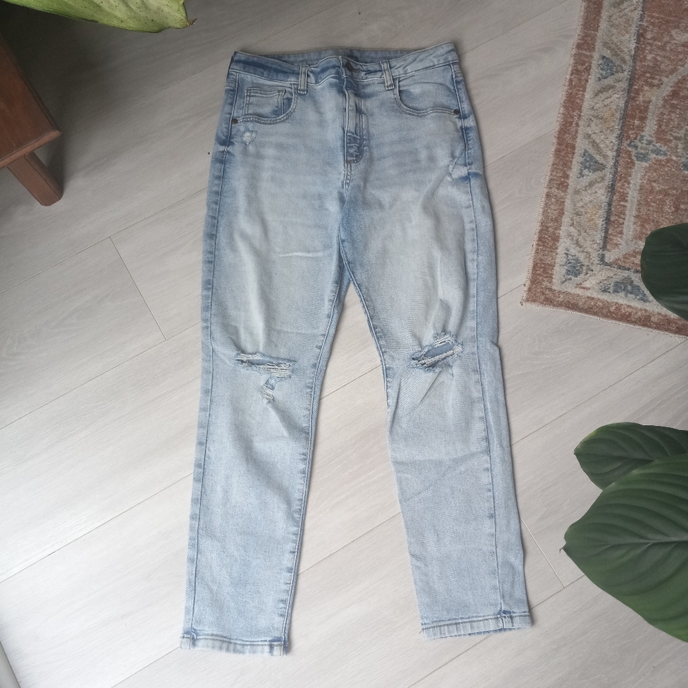 Art Class Girls Hi-Rise Baggy Distressed Jeans, Size 16